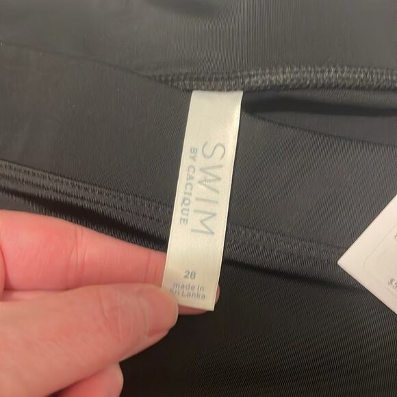 Swim By Cacique Lane Bryant Solid Black Size 28 Ruched Swim Brief Bottoms - Picture 3 of 4